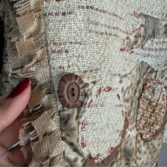 Vintage 1990s Sandy Starkman Designer
Cardigan With Patchwork Abstract Size:M - Picture 9 of 17